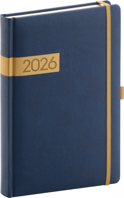 Denný diár Twill modro-zlatý 2026