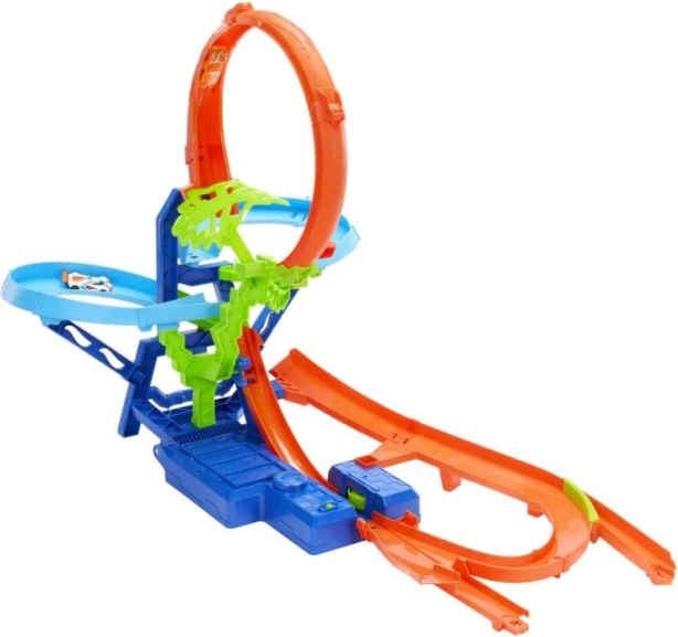 Hot Wheels Stunt Tracks zrážka vo vzduchu – závodná dráha so slučkou a zrýchľovačom