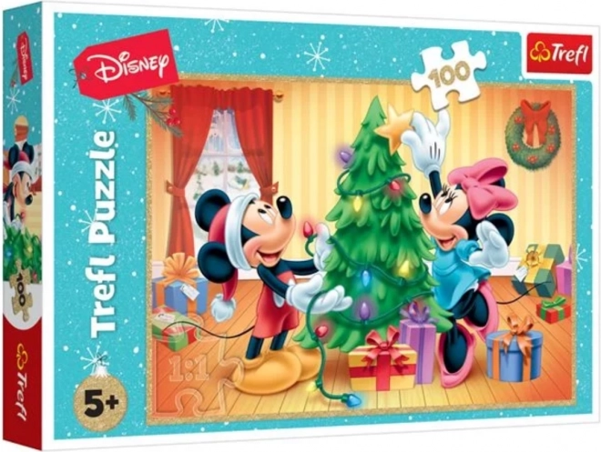 Trefl puzzle Mickey a Minnie: Vianoce 100 dielikov