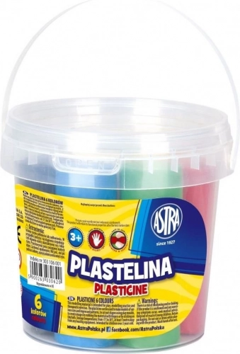 Plastelína ASTRA – sada 6 farieb v vedierku