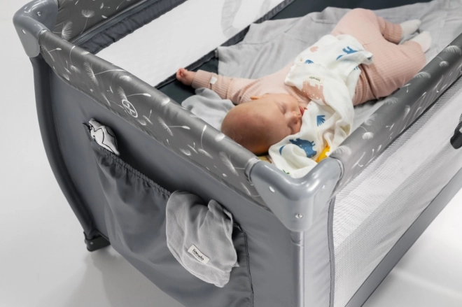 Cestovná postieľka Lionelo Stefi Plus šedá multicolor