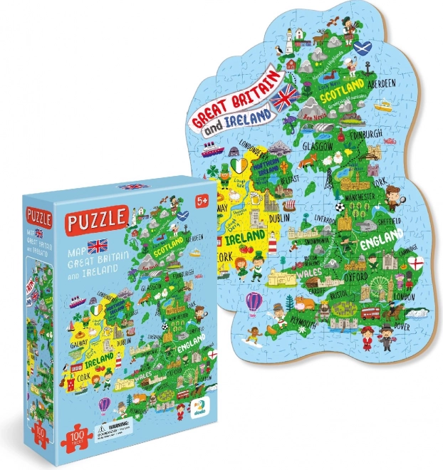 Puzzle mapa Spojeného kráľovstva a Severného Írska 100 dielikov