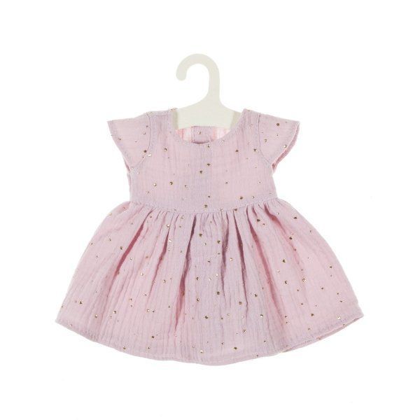 Mušelínové šaty pre bábiky 38 cm ružové
