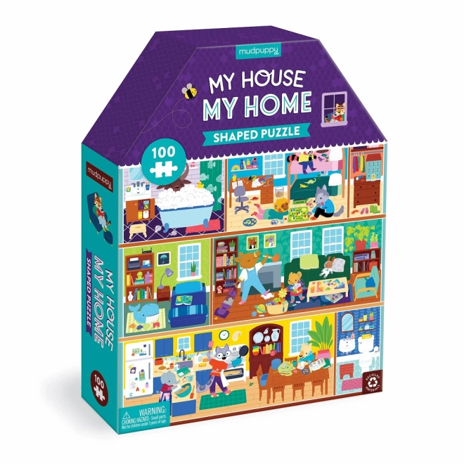 Farebné puzzle v tvare domu