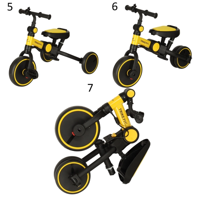 Detská trojkolka TRIKE FIX s opierkou - žlto-čierna