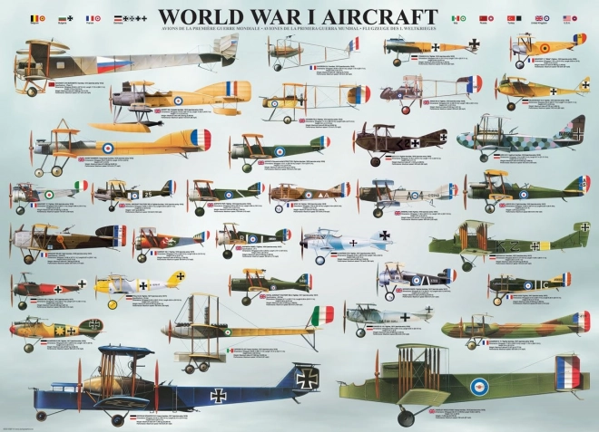 Puzzle Lietadlá prvej svetovej vojny 1000 dielikov EUROGRAPHICS