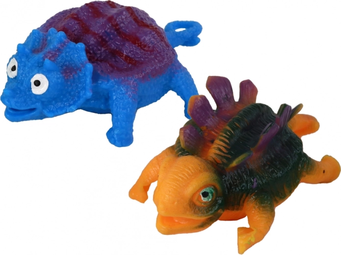 Dve veselé dinosauře hračky