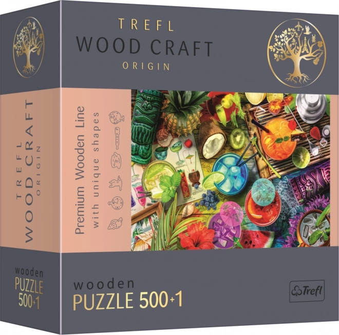 Drevené puzzle Trefl Wood Craft Origin Farebné kokteily 501 dielikov