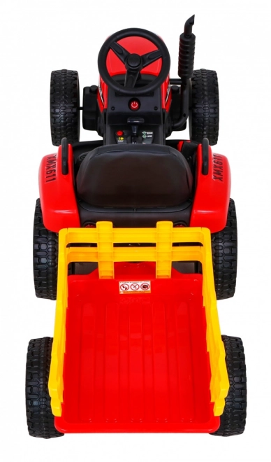 Pojazd traktor s prívesom Červený