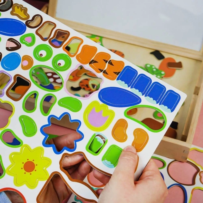 Magnetická tabuľa s puzzle zvieratká