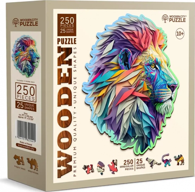 Drevené puzzle Moderný lev 250 dielikov