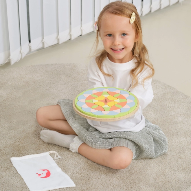 Pastelová mandala Montessori mozaika kvety