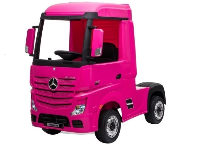 Auto na akumulátor Mercedes Actros ružové 4x4