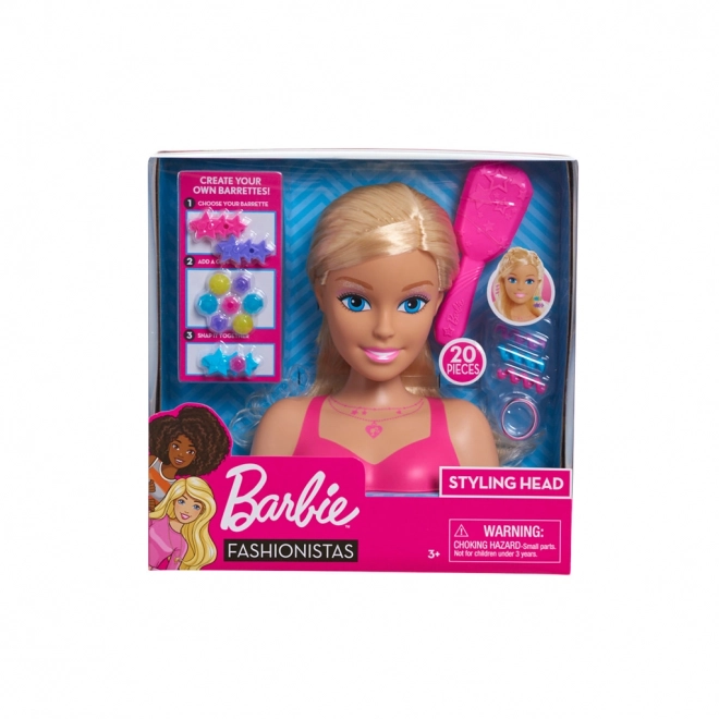 Hlava Barbie na česanie - blondínka