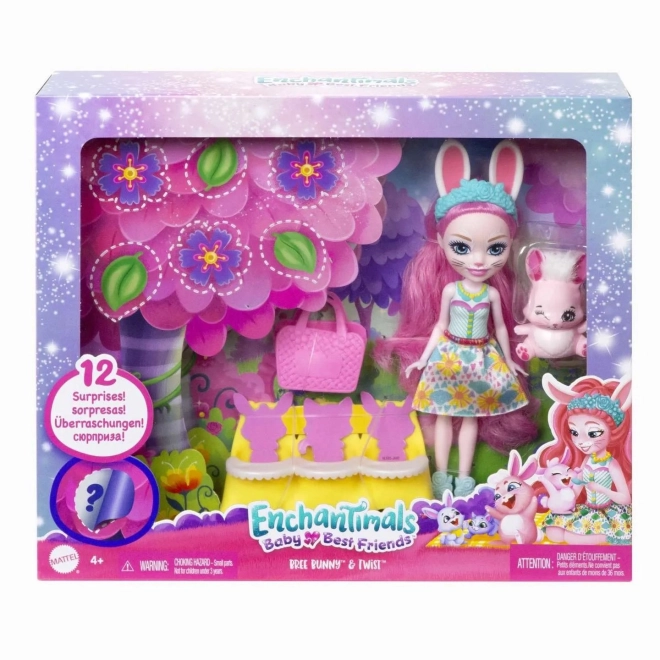 Enchantimals Bábika Bree Bunny Zajačik Twist + Prekvapenie