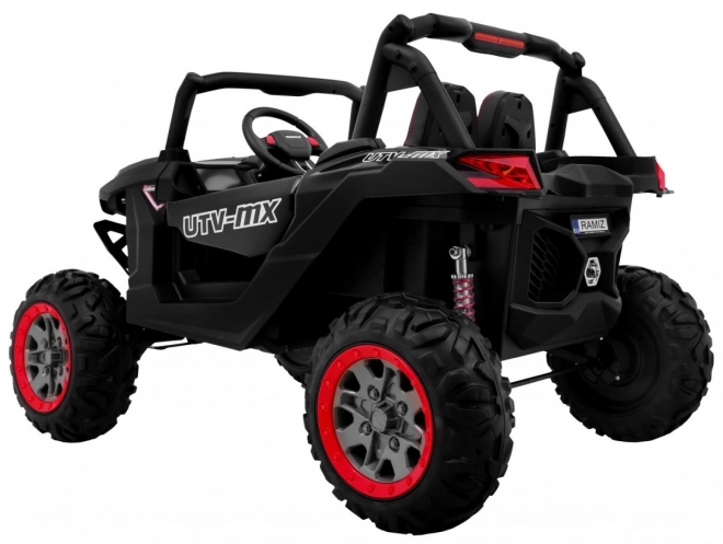 Detský kočík SuperStar čierny + pohon 4x4 + diaľkové ovládanie + úložný priestor + MP3 LED + zámok dverí