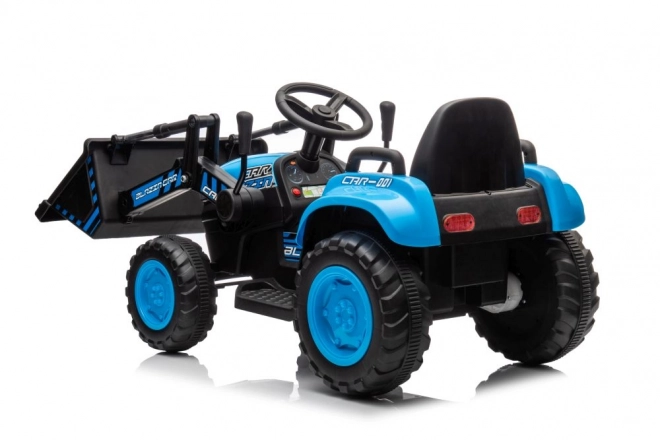 Elektrický detský traktor s lyžicou modrý