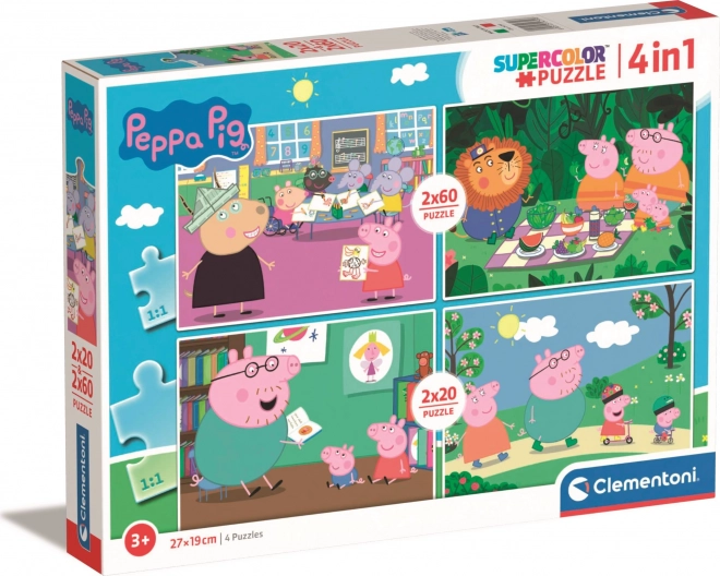 Clementoni Puzzle Prasiatko Peppa 4v1