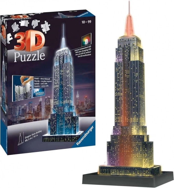 Svietiace 3D Puzzle Nočná Edícia Empire State Building