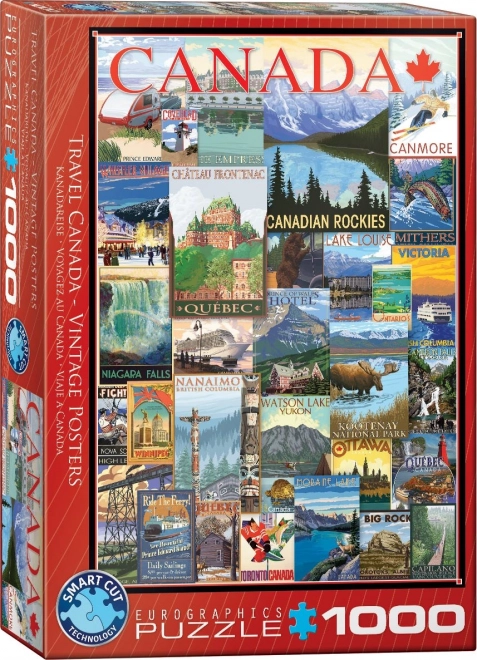 Eurographics puzzle Plagáty z ciest Kanadou 1000 dielikov