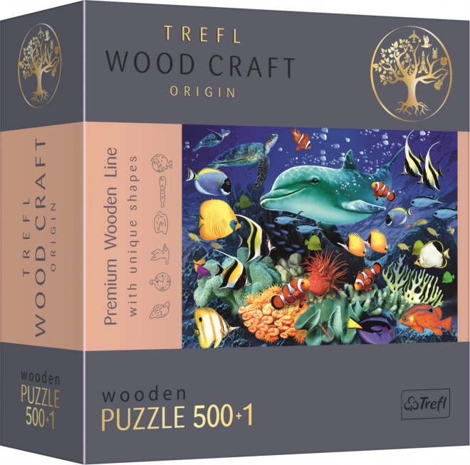 Trefl Wood Craft Origin Puzzle Život v mori 501 dielikov