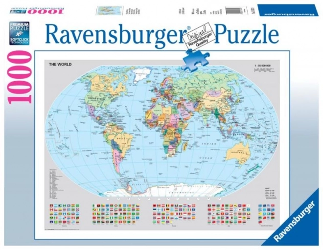 Puzzle politická mapa sveta 1000 dielikov