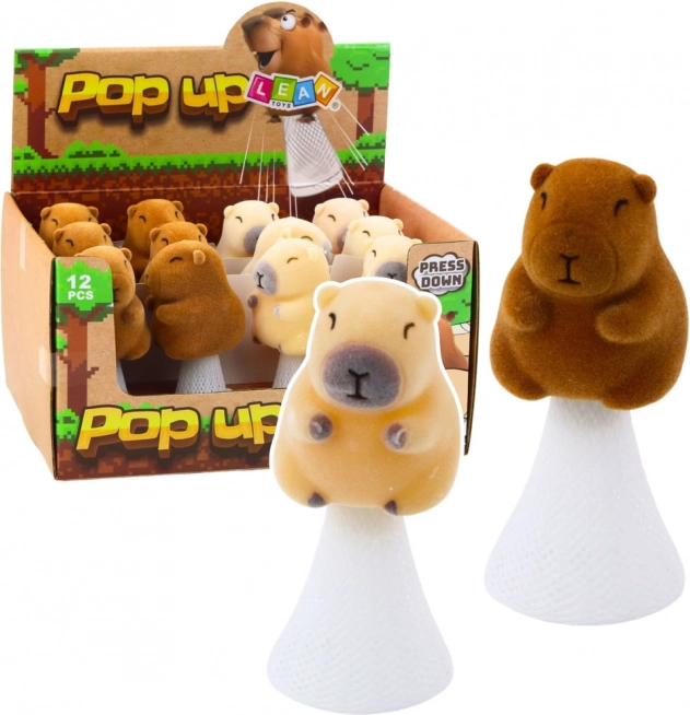 Skákajúca kapybara Pop Up béžová hnedá 10cm