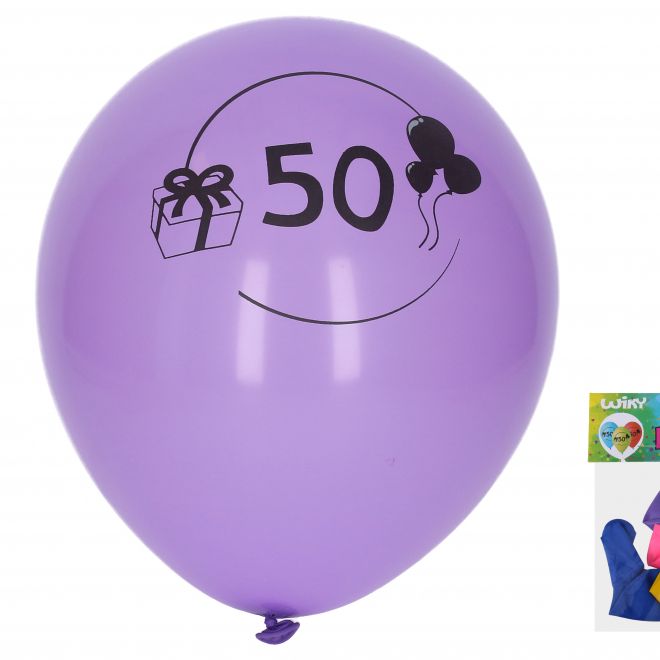 Nafukovací balóny s číslom 50 - sada 5 ks