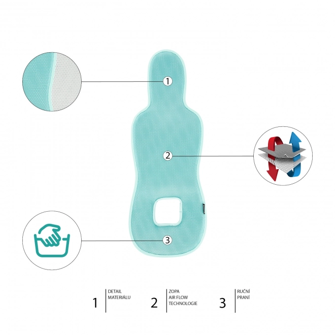 Prodyšná podložka do autosedačky Zopa Breeze Ice Grey pre najmenších