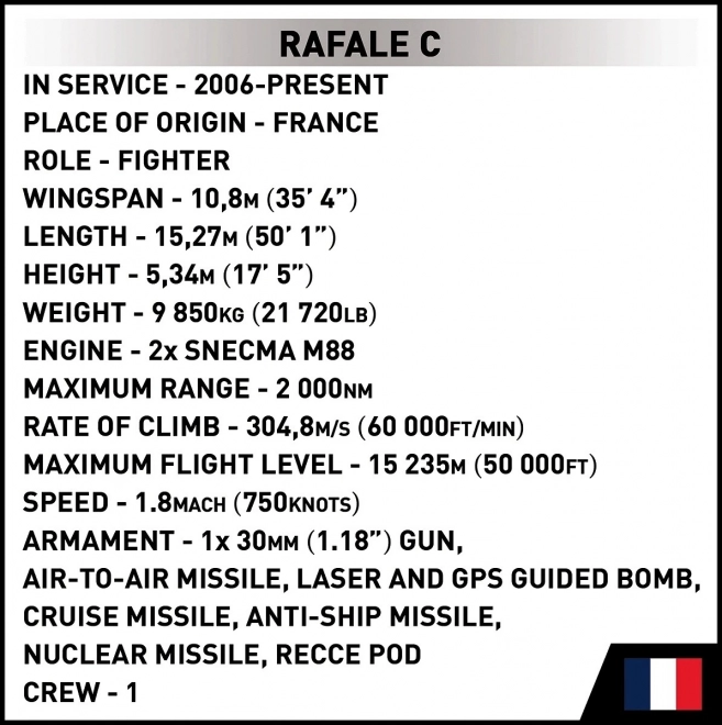 Stavebnica Dassault Rafale C - 551 dielikov
