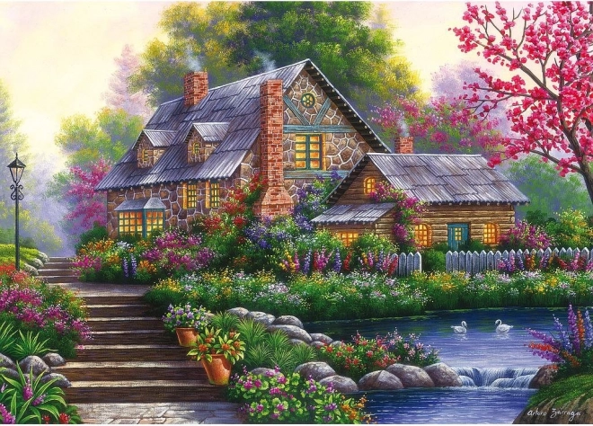 Puzzle romantická chata RAVENSBURGER 1000 dielikov