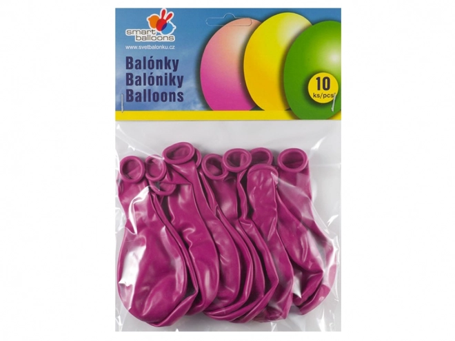 Nafukovacia sada balónikov 10 ks fuksiovej 26 cm