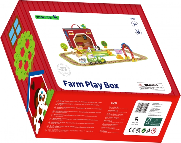 Drevená farma v kufríku Tooky Toy