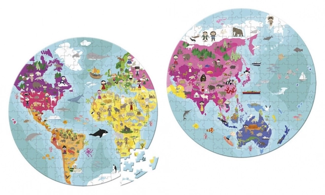 Kulaté puzzle v kufríku Zemegule 208 dielikov