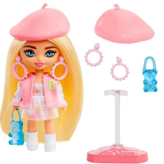 Elegantná bábika Barbie Extra Mini Minis s baretom