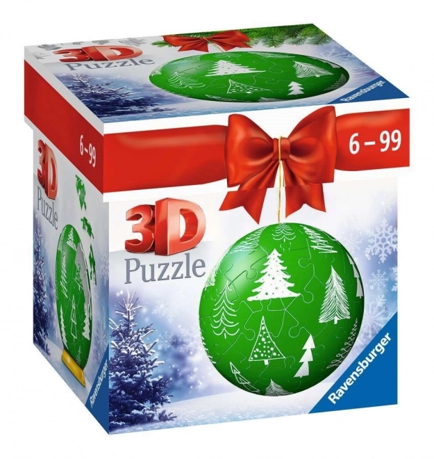 Ravensburger vianočná ozdoba zelený 3D puzzleball