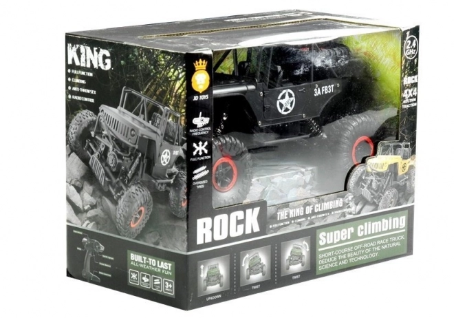 Auto na diaľkové ovládanie Jeep 4x4 čierne