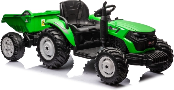 Akumulátorový traktor s prívesom 24V svetlozelený