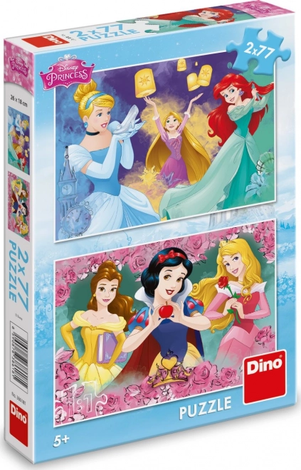 Dino Puzzle Disney Princezné 2x77 Dielikov