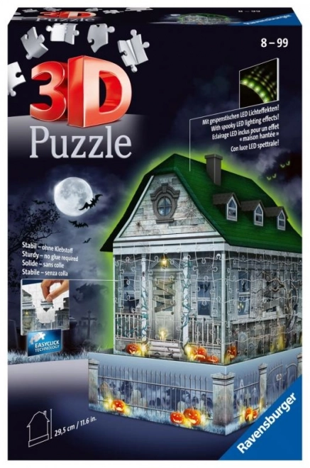 Svietiace 3D puzzle Nočné vydanie Strašidelný dom