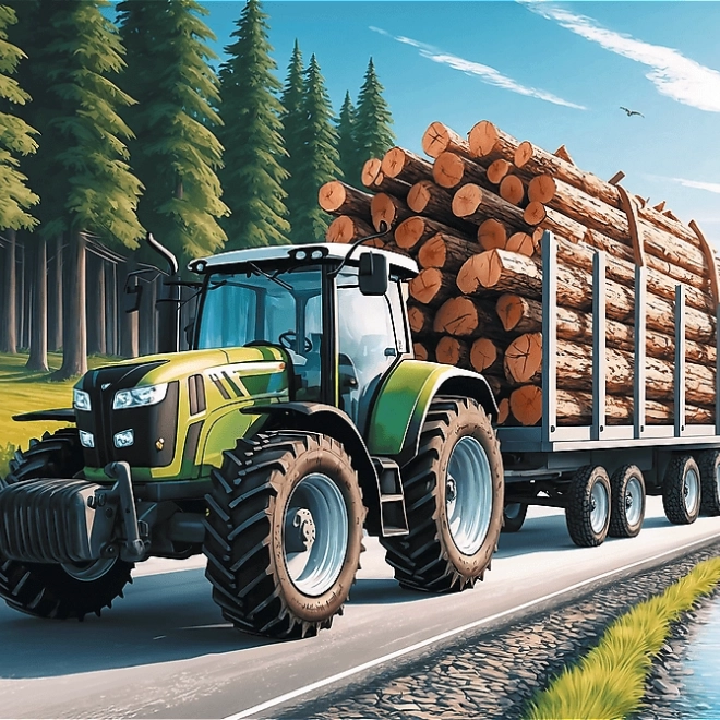 Puzzle Lesný traktor 100 dielikov