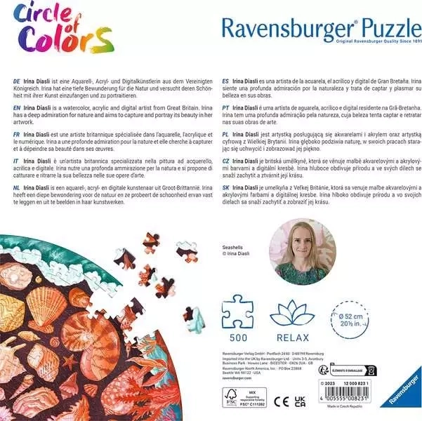 Ravensburger kruhové puzzle Mušle 500 dielikov