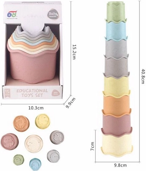 Stohovacia veža kelímkov s vlnkami 40,8 cm