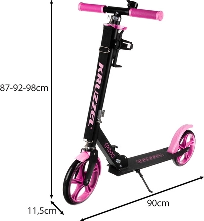 Skladacia mestská kolobežka pre deti s veľkými kolesami (200 mm) – ružová
