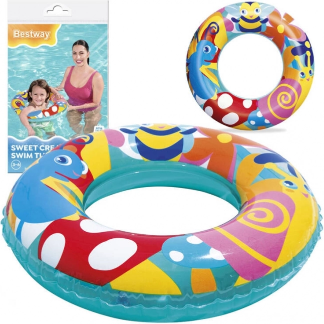 bestway nafukovací kruh pre deti 56 cm s roztomilými zvieratkami – Louka