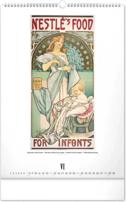 Nástenný kalendár Alfons Mucha 2026