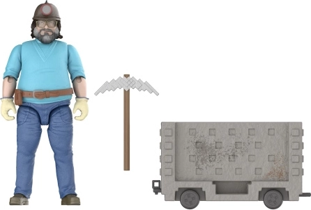 minecraft filmový steve s vozíkom – akčná figúrka s banským vozíkom