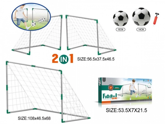 Futbalová sada 2v1 s bránkou