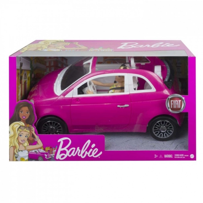 Barbie bábika s Fiat 500 kabrioletom