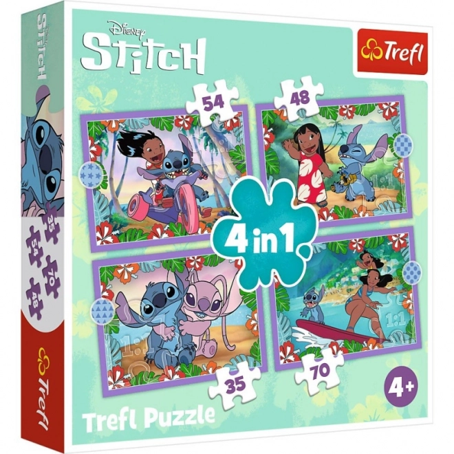 Puzzle Šialený deň s Lilo a Stitch